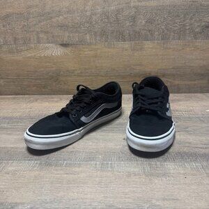 Vans PopCush Low White Sidestripe Black Suede/Canvas Sneakers Men's Size 9.5